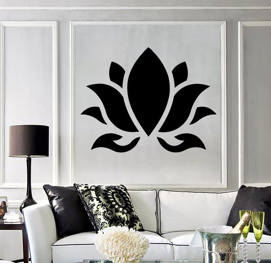 Vinyl Wall Decal Lotus Flower Buddhism Hinduism Yoga Stickers (394ig)