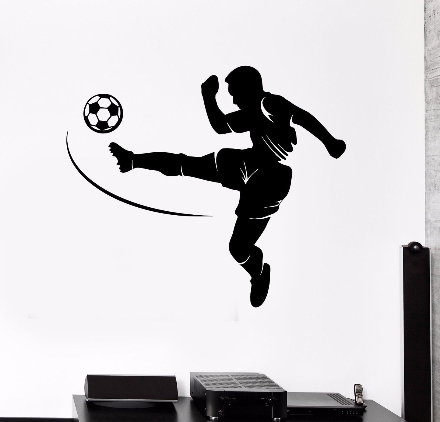 Autocollant mural en vinyle, joueur de football, Sport, chambre d'adolescent, garçon (422ig)