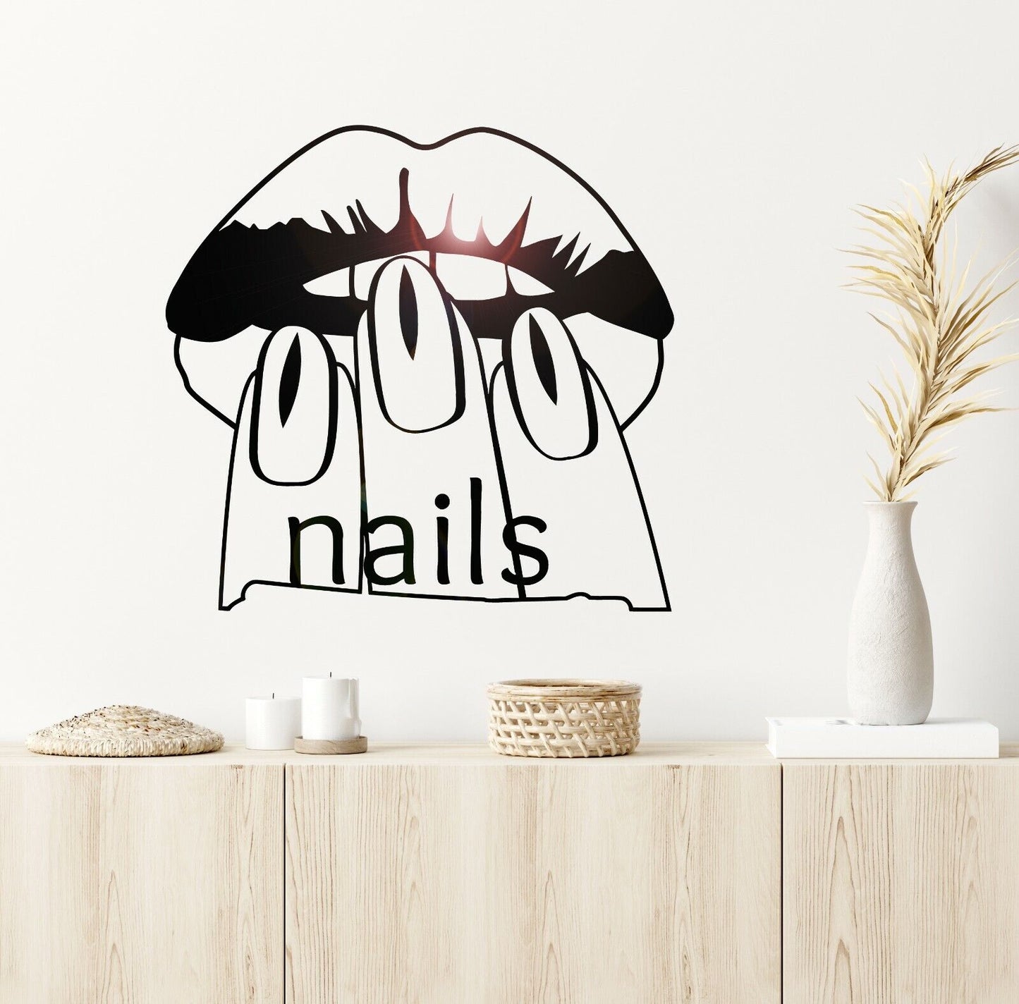 Vinyl Wall Decal Nail Salon Beauty Woman Manicure Spa Stickers (467ig)