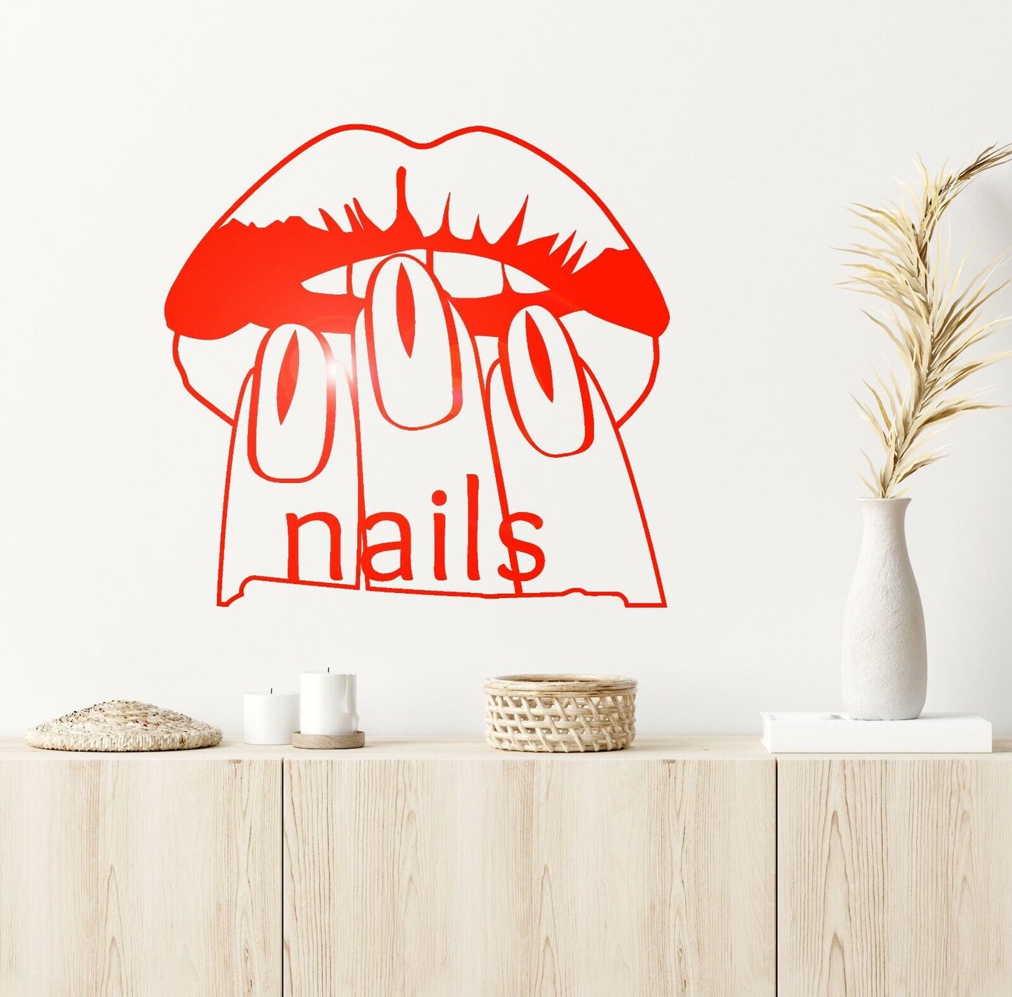 Vinyl Wall Decal Nail Salon Beauty Woman Manicure Spa Stickers (467ig)