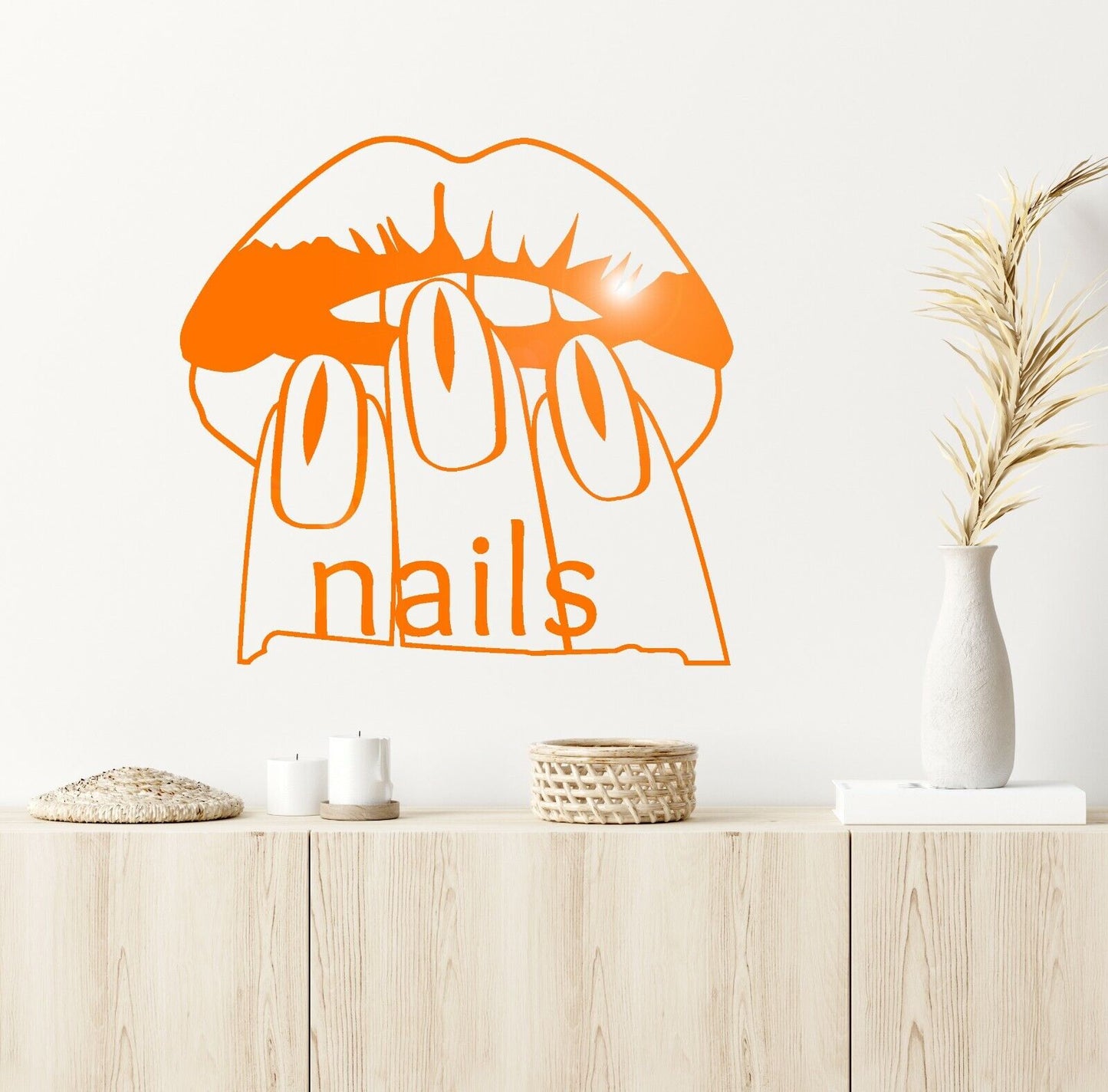 Vinyl Wall Decal Nail Salon Beauty Woman Manicure Spa Stickers (467ig)