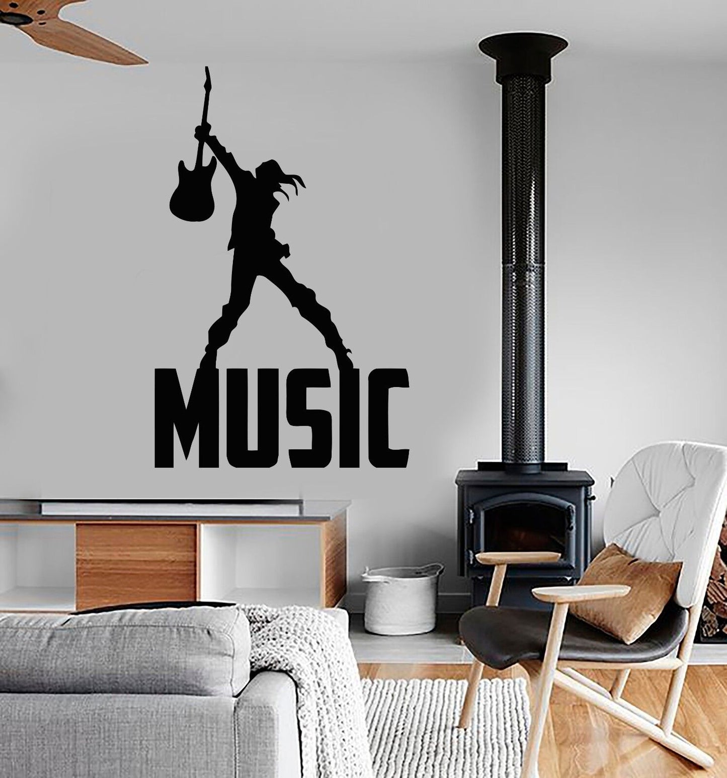 Vinyl Wall Decal Music Word Musician Pop Rock Art Stickers Mural (471ig)