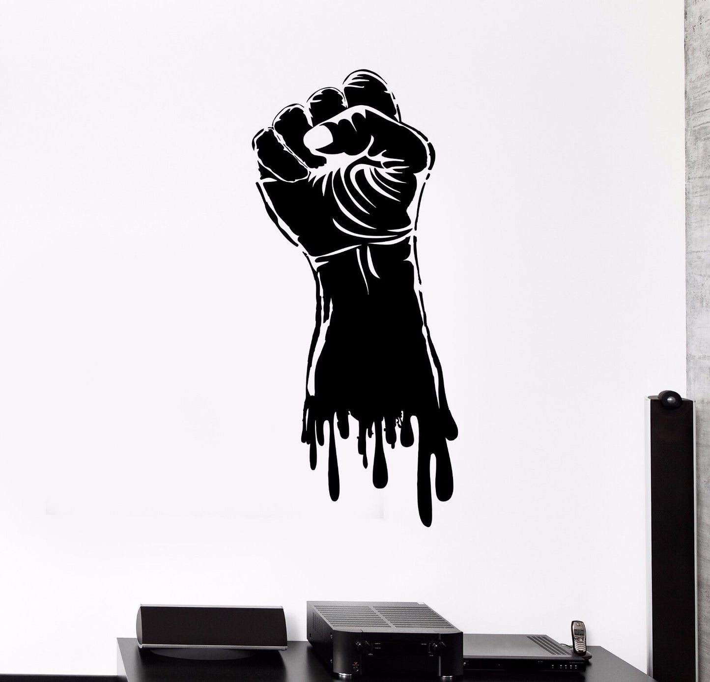 Vinyl Wall Decal Fist Hand Strength Power Gym Stickers Mural (498ig)