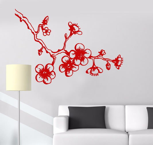 Autocollant mural en vinyle Sakura Cherry, décor japonais, autocollants asiatiques (509ig)