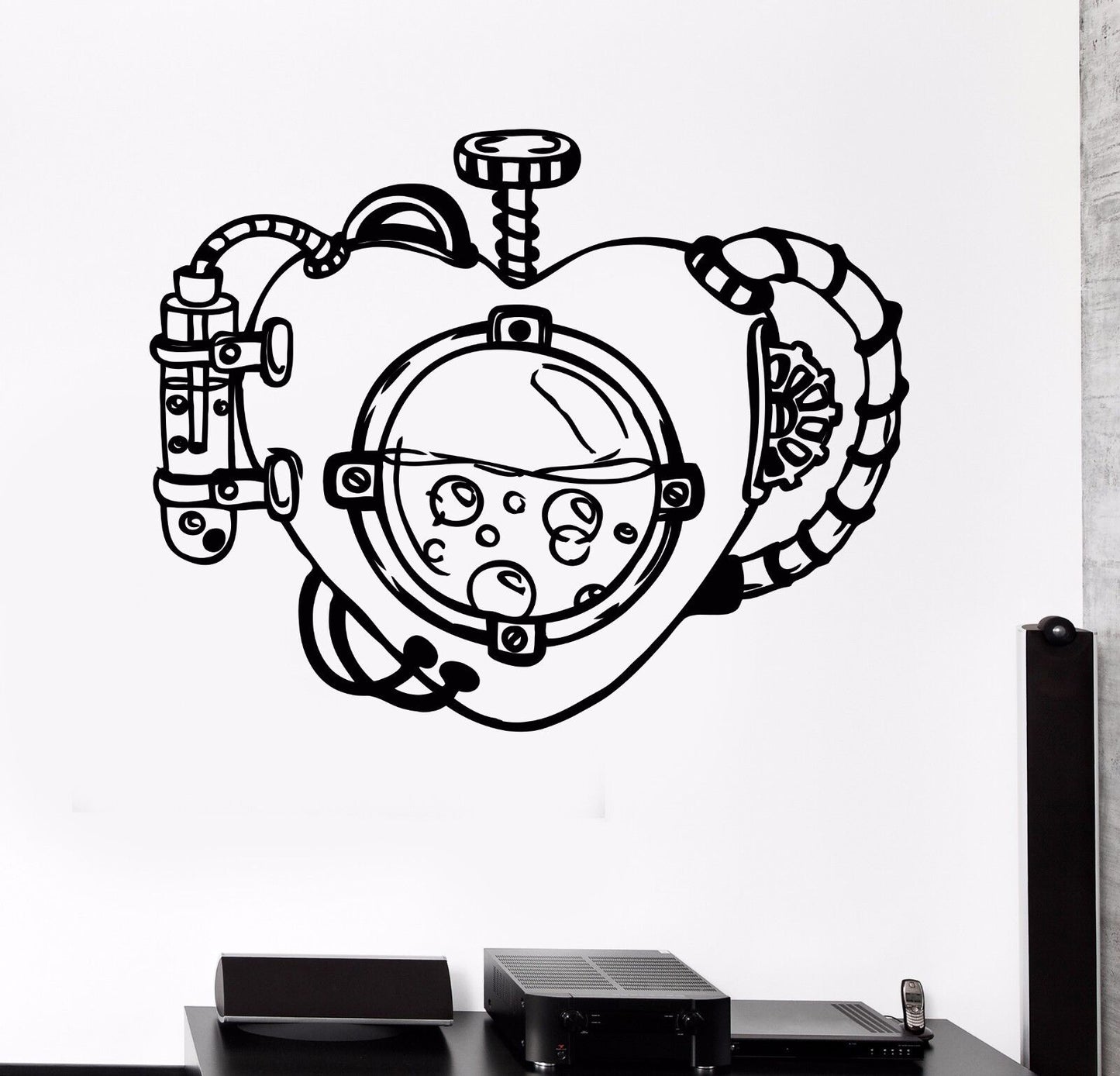 Wandtattoo Mechanisches Herz Steampunk Vinyl Kunst Aufkleber Wandbild (517ig)