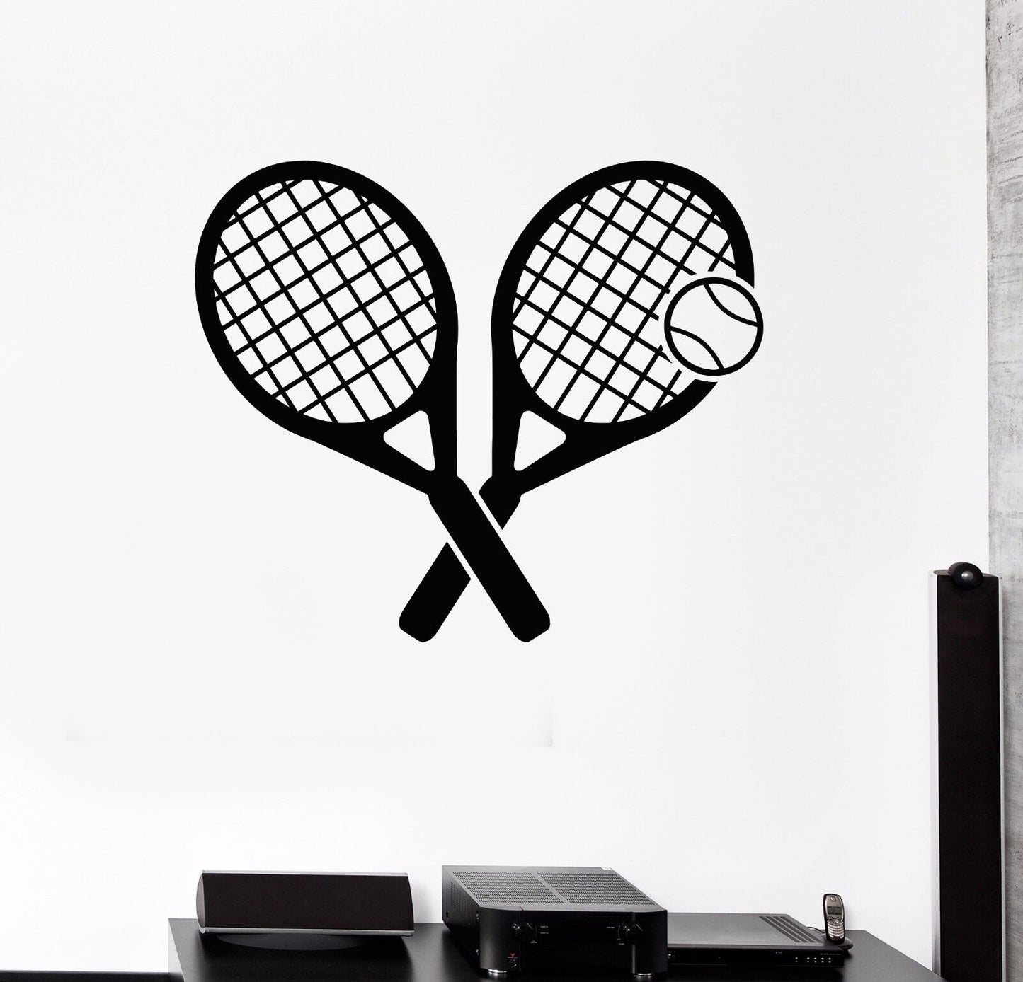 Vinyl Wall Decal Tennis Rocket Sport Game Stickers Mural (524ig)