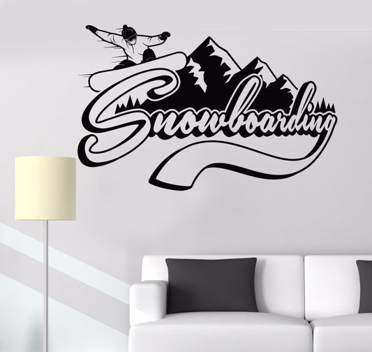 Vinyl Wall Decal Snowboarding Extreme Sports Mountains Stickers (535ig)