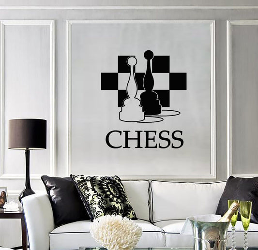 Vinyl Wall Decal Chess Piece Club Chessboard Stickers Mural (541ig)