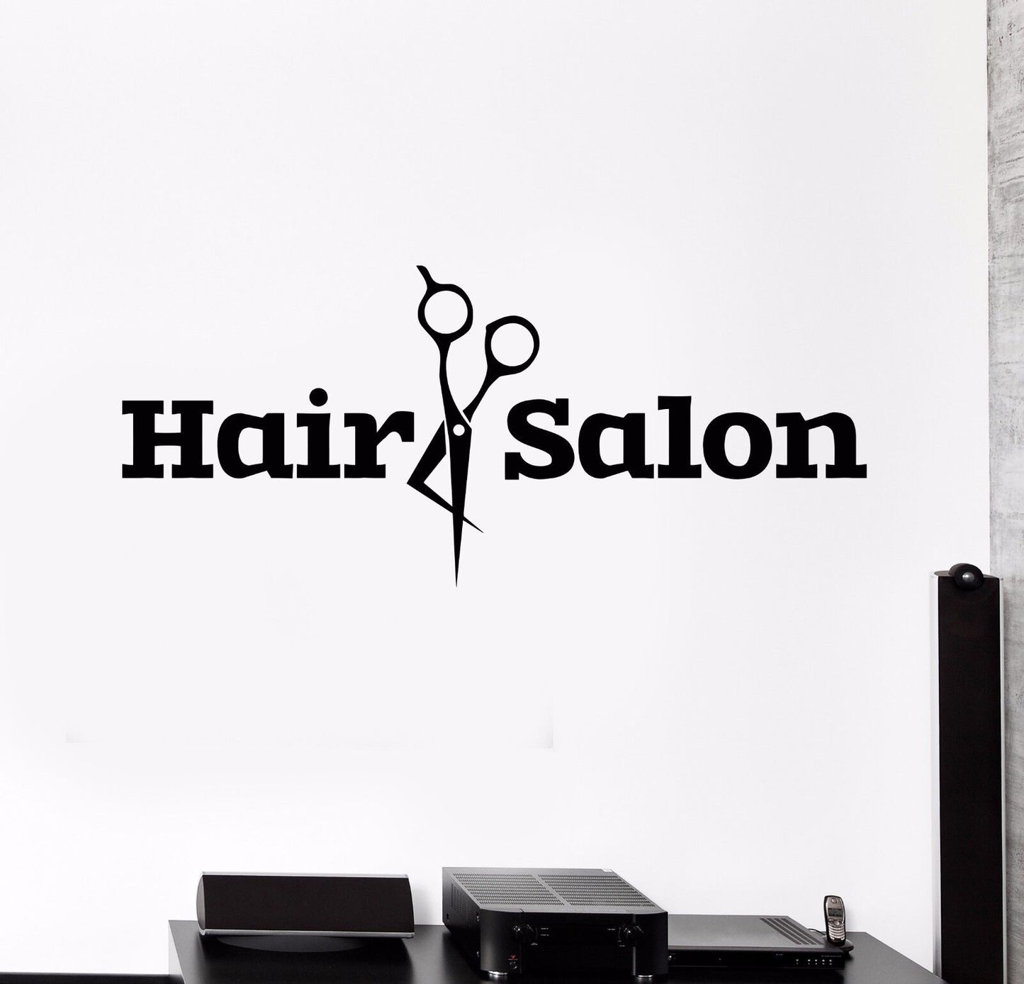 Wandaufkleber aus Vinyl, Motiv: Friseursalon, Schere, Barbershop, Stylist (563ig)