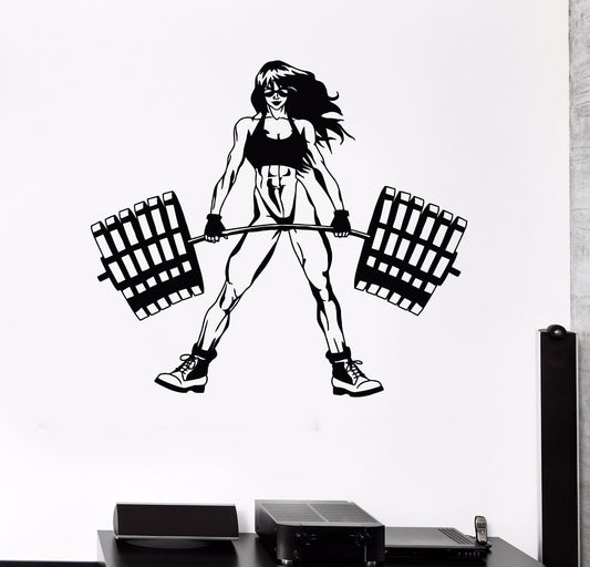 Vinyl Wall Decal Woman Fitness Gym Beauty Sport Motivation Stickers (604ig)