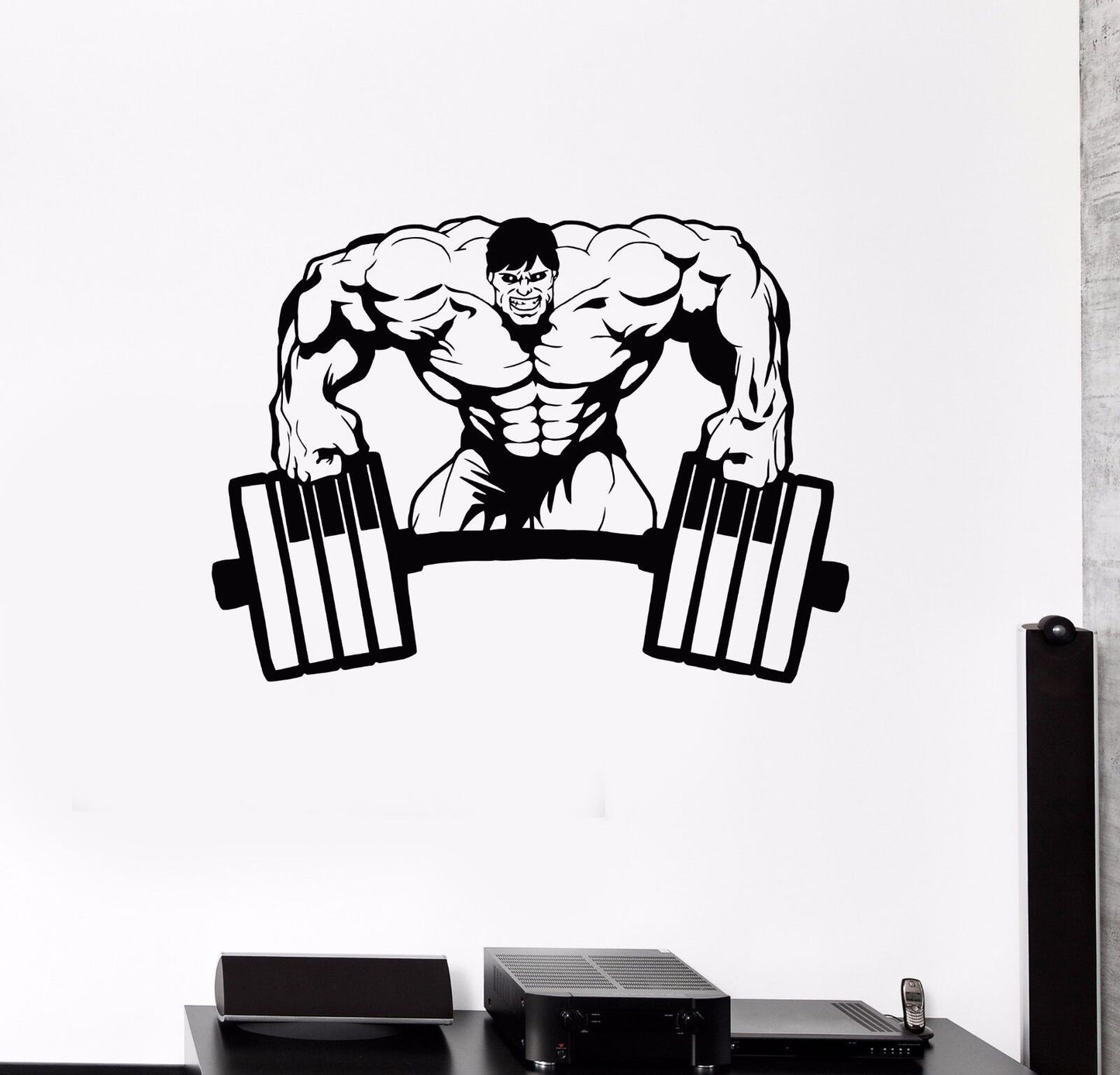 Vinyl Wall Decal Muscle Gym Bodybuilding Muscled Man Stickers (605ig)