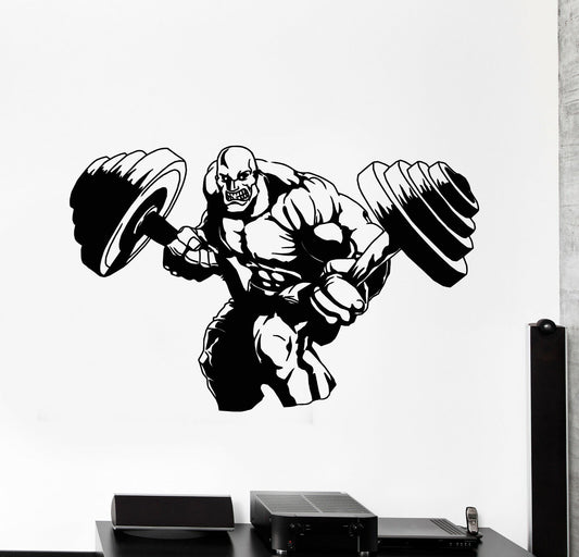 Vinyl Wall Decal Bodybuilding Iron Sport Barbell Gym Muscle Stickers (616ig)