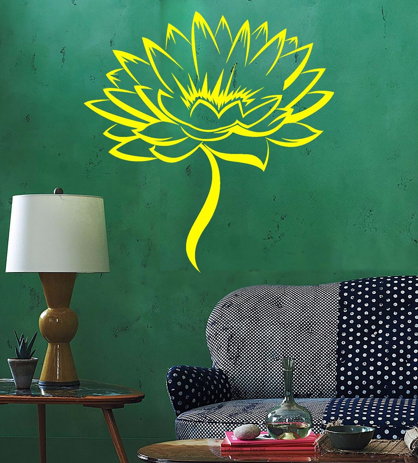 Vinyl Wall Decal Lotus Flower Blossom House Interior Stickers Mural (645ig)