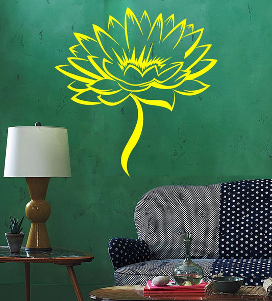 Vinyl Wall Decal Lotus Flower Blossom House Interior Stickers Mural (645ig)