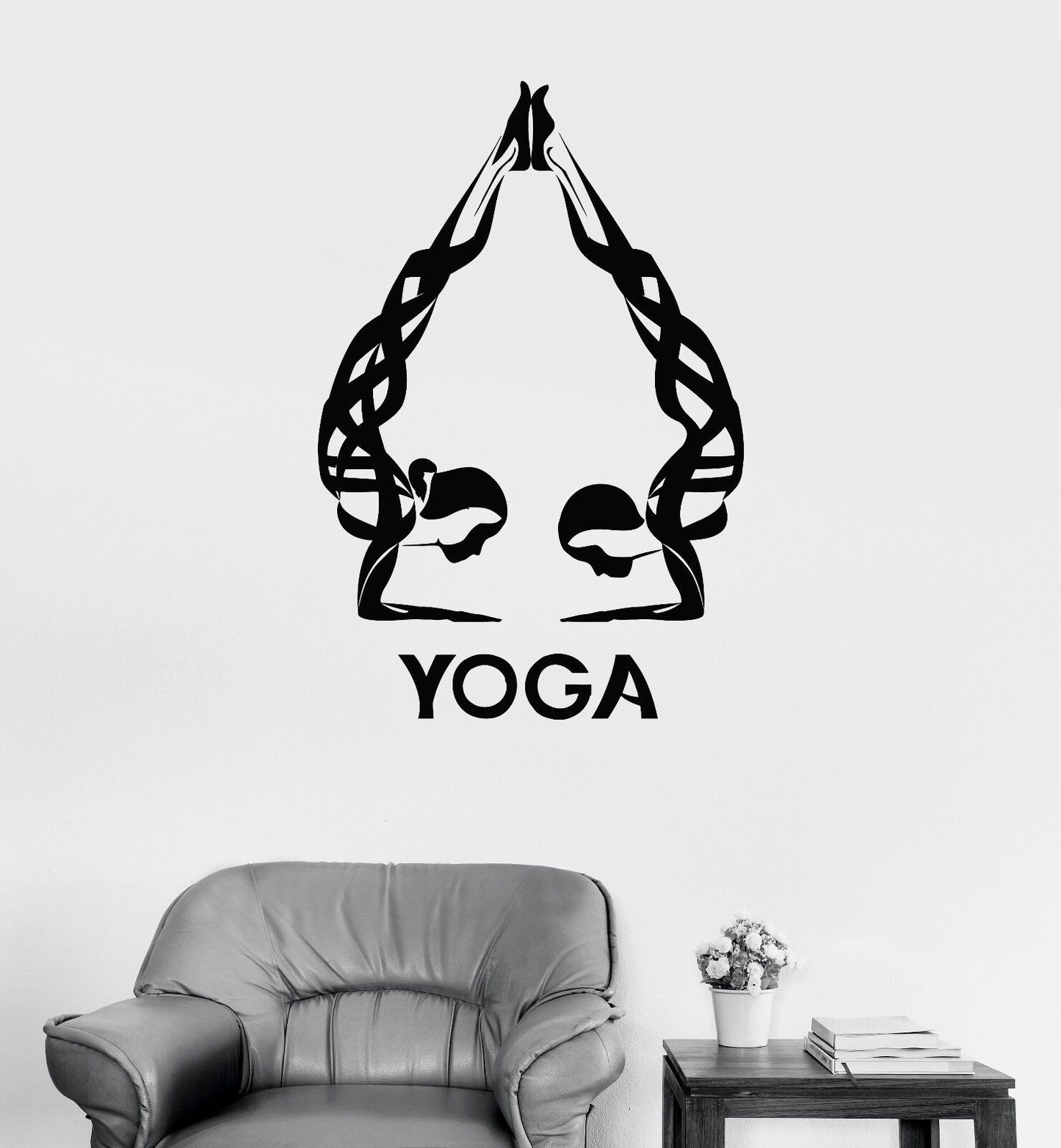 Vinyl Wall Decal Spa Yoga Meditation Woman Girl Buddhism Relax Sticker (667ig)