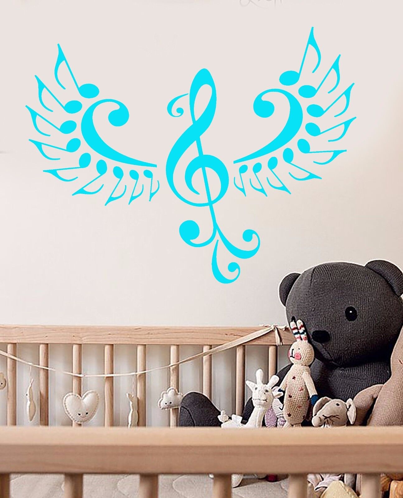 Autocollant mural en vinyle Notes d'oiseau, autocollants pour chambre d'enfant, école de musique (691ig)