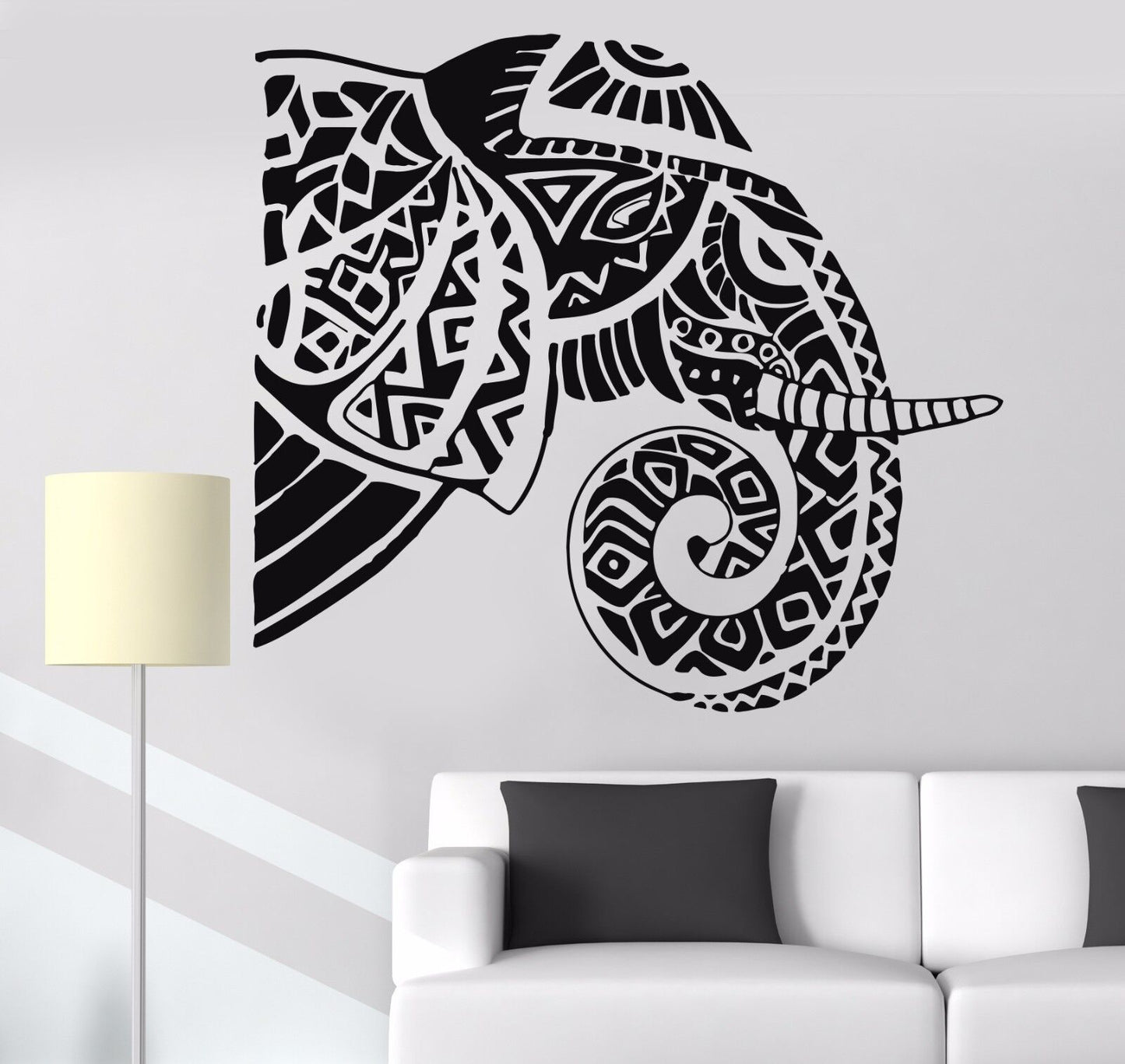 Vinyl Wall Decal India Hindu Elephant Animal Head Art Stickers (716ig)