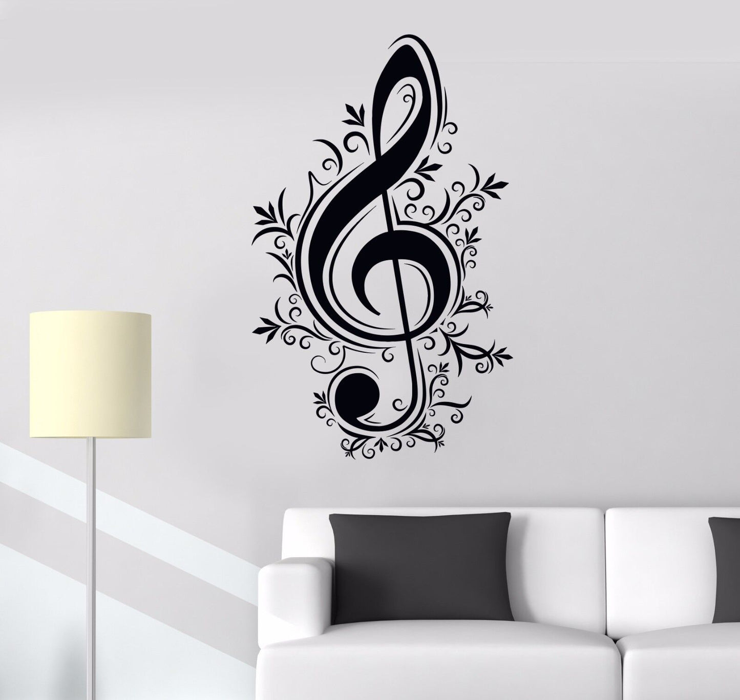 Autocollant mural en vinyle Notes de musique musicien mélodie musique école boutique autocollants (719ig)