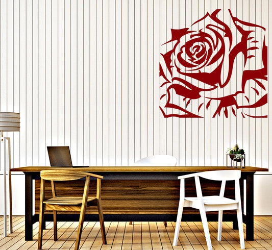 Vinyl Decal Rose Bud Gorgeous Flower Ornament Wall Sticker (n616)