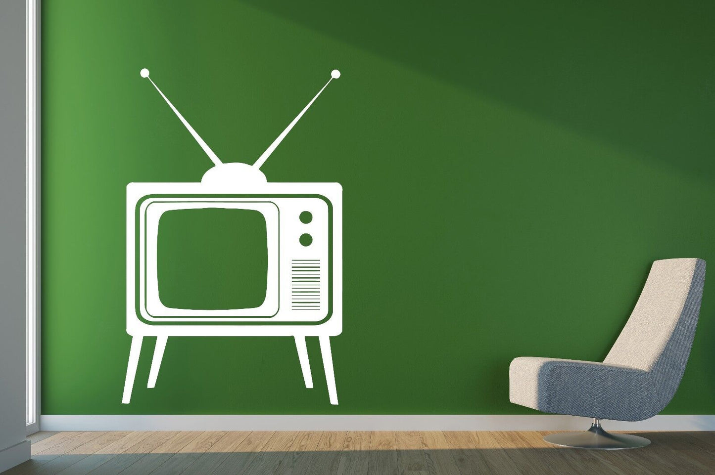 Wall Sticker Big Old TV Device with Antennas Home Vinyl Decal (n510)