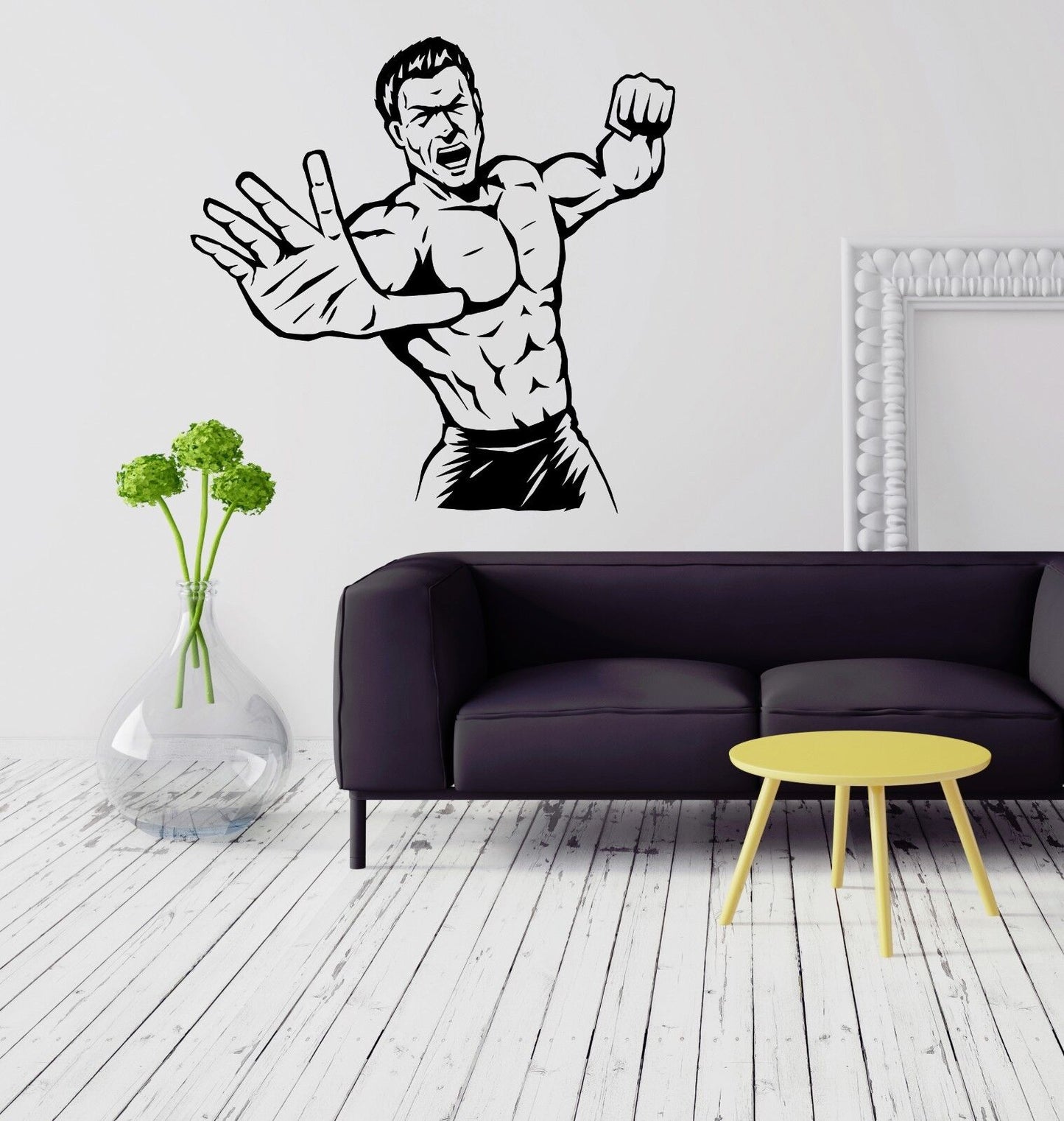 Stickers muraux Arts martiaux combattant Sport homme MMA garçons chambre vinyle décalcomanie (ig2060)