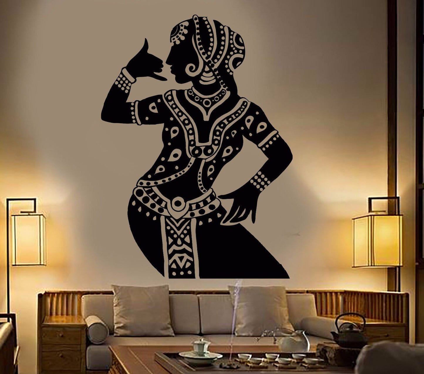 Vinyl Wall Decal India Dancer Devadasi Hindu Woman Dance Studio Stickers (776ig)