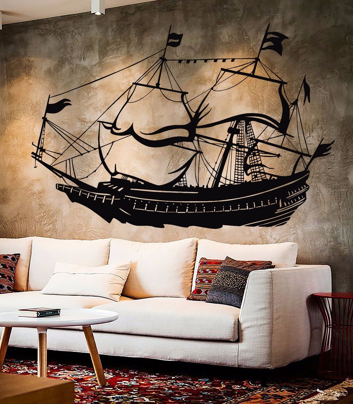 Vinyl Wall Decal Nautical Sailor Sail Ship Brig Boat Stickers (806ig)