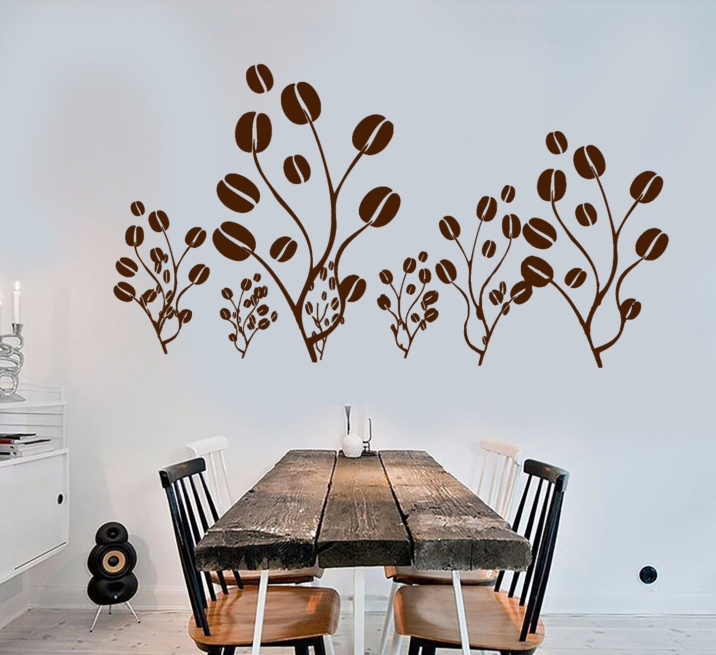 Vinyl Wall Decal Coffee House Tree Forest Kitchen Design Stickers (830ig)