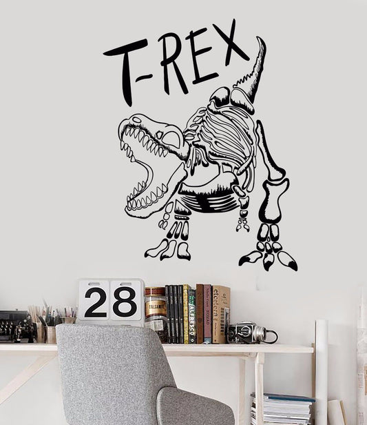 Vinyl Wall Decal Dinosaur Skeleton T-Rex Exhibit Stickers (835ig)