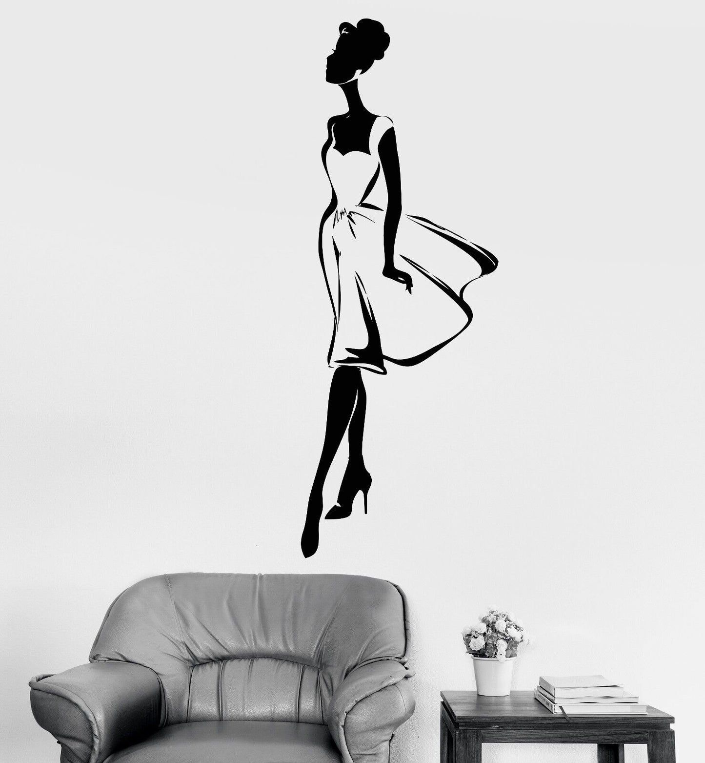 Vinyl Wall Decal Supermodel Fashion Girl Beauty Lady Woman Stickers (847ig)