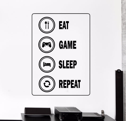 Vinyl Wall Decal Gamer Video Game Player Rules Stickers (876ig)