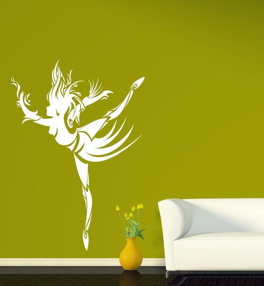 Large Vinyl Decal Abstract Dancing Girl Tattoo Style Wall Sticker (n635)