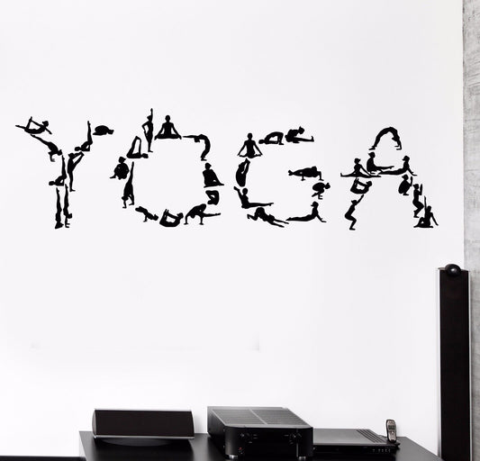 Autocollant mural en vinyle, pose de Yoga, centre de méditation, autocollants (921ig)