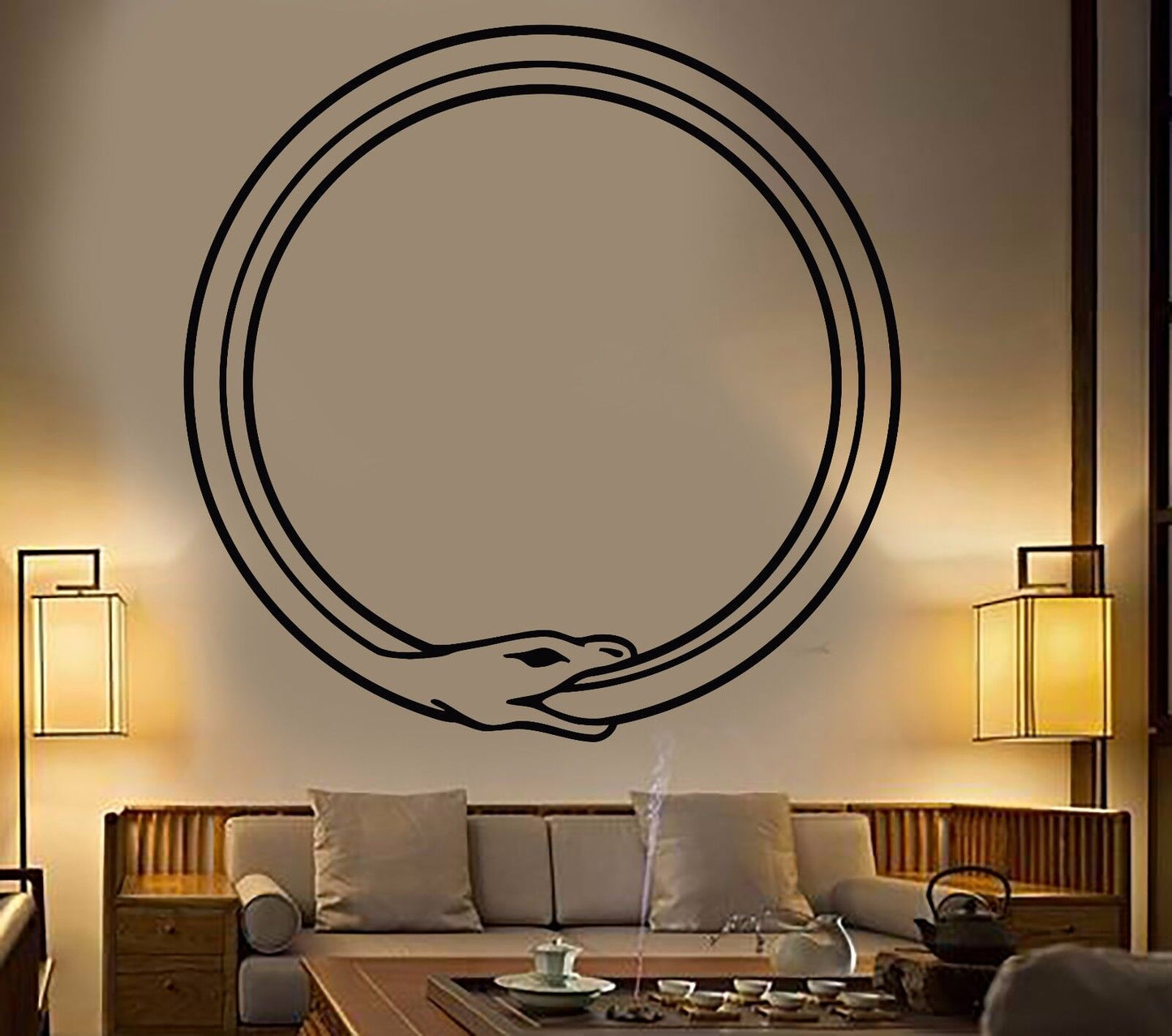 Vinyl Wall Decal Ouroboros Snake Symbol Infinity Circle Stickers (928ig)