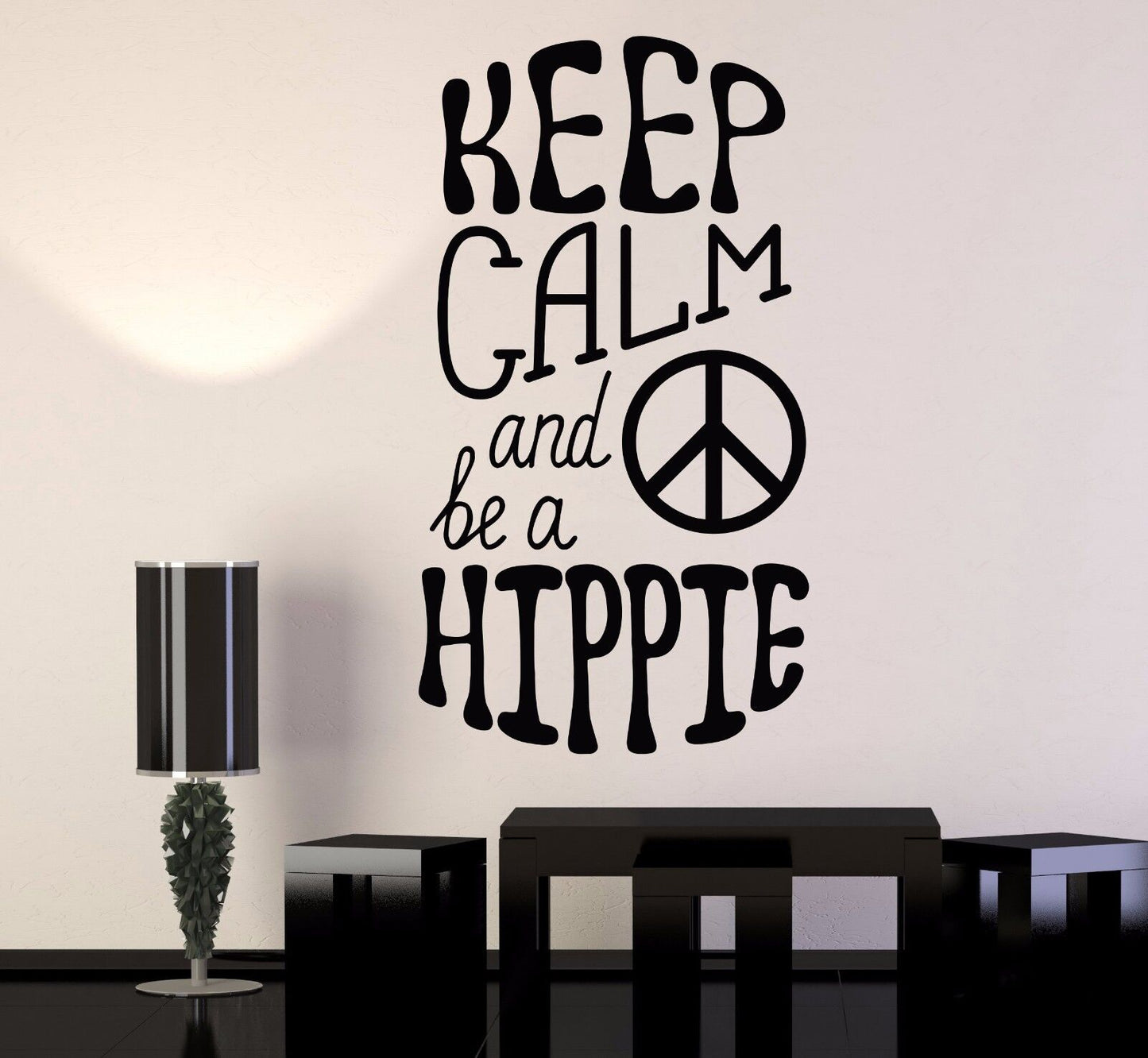 Vinyl Wall Decal Quote Hippie Peace Love Symbol Stickers (931ig)