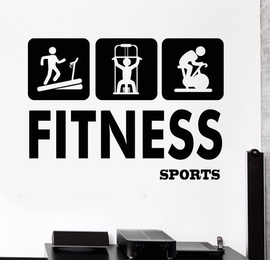 Vinyl Wall Decal Gym Fitness Sports Health Beauty Signboard Stickers (942ig)