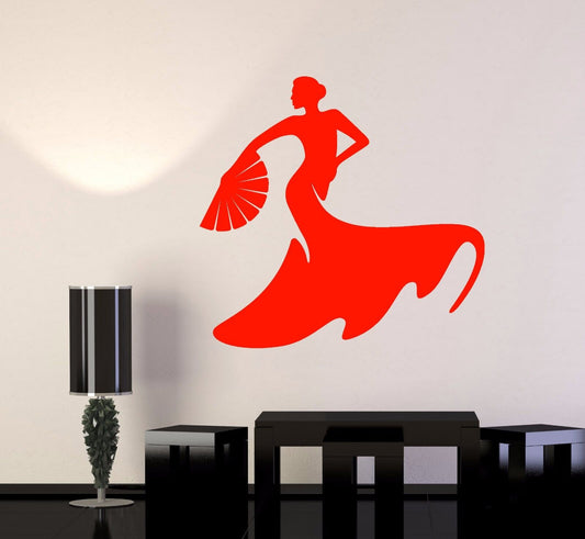 Vinyl Wall Decal Flamenco Dance Dancer Spanish Woman Passion Stickers (966ig)