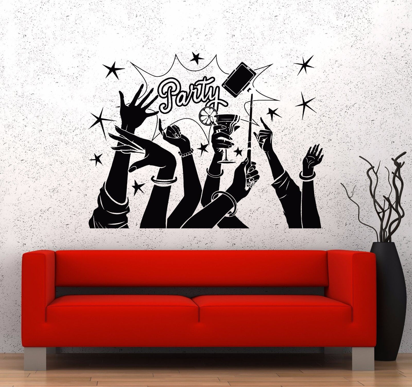 Autocollant mural en vinyle pour fête, amis amusants, boîte de nuit, alcool, cocktail (981ig)