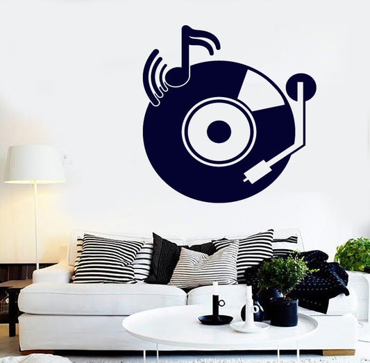 Vinyl Decal vintage record players notes sound Wall Sticker (n649)