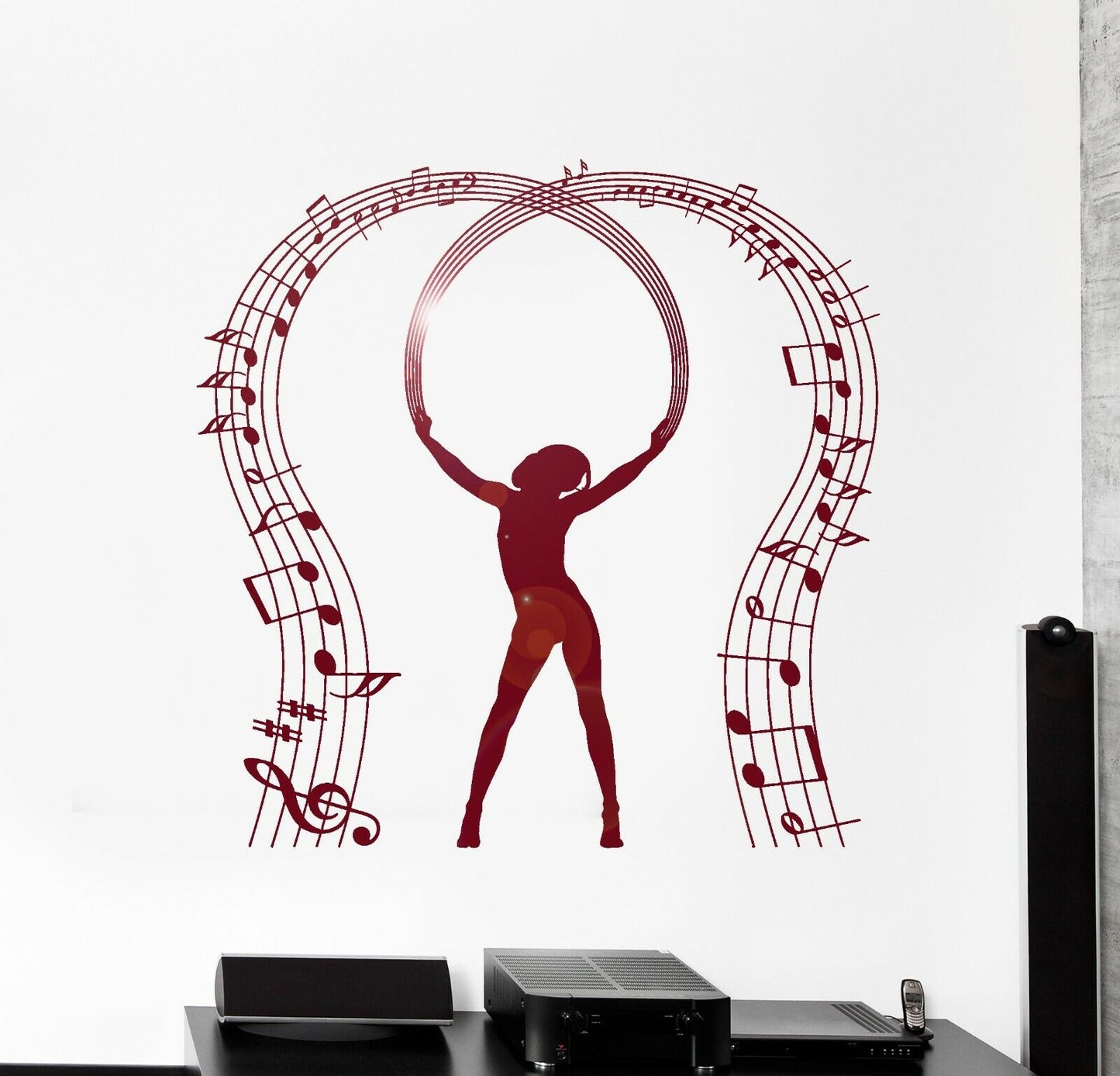 Vinyl Wall Decal Music Lover Notes Dancing Musician Stickers (1005ig)