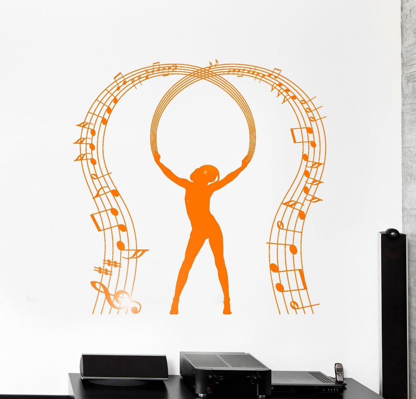 Vinyl Wall Decal Music Lover Notes Dancing Musician Stickers (1005ig)