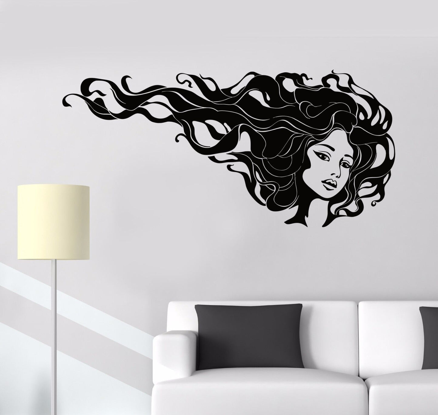 Autocollant mural en vinyle pour Salon de coiffure et de beauté, autocollants de styliste (1008ig)