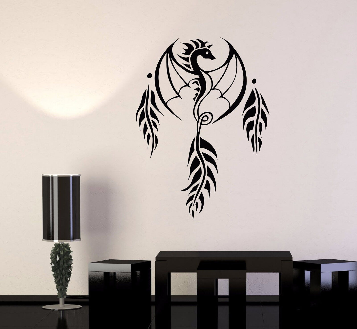 Vinyl Wall Decal Dragon Wings Dreamcatcher Fantasy Stickers (1010ig)