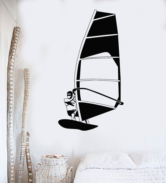 Vinyl Wall Decal Windsurfing Sail Water Sports Beach Style Stickers (1042ig)