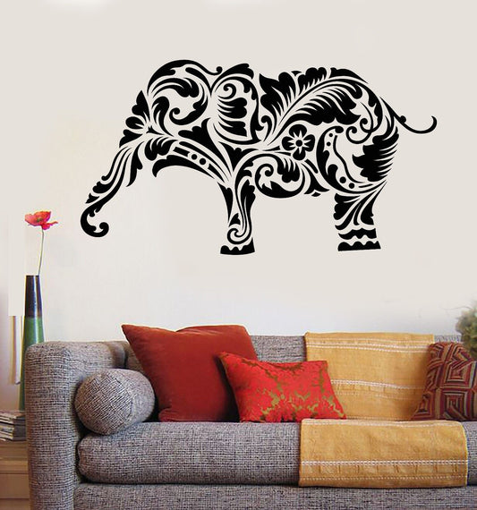 Vinyl Wall Decal India Elephant Animal Hindu Buddhism Stickers (1048ig)