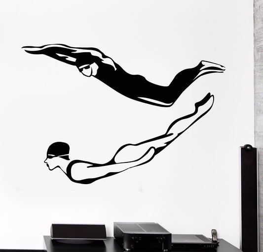 Vinyl Wall Decal Swimmer Swimming Pool Water Sports Stickers (1051ig)