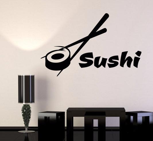 Autocollant mural en vinyle Sushi Bar Restaurant nourriture Cuisine japonaise autocollants (1077ig)