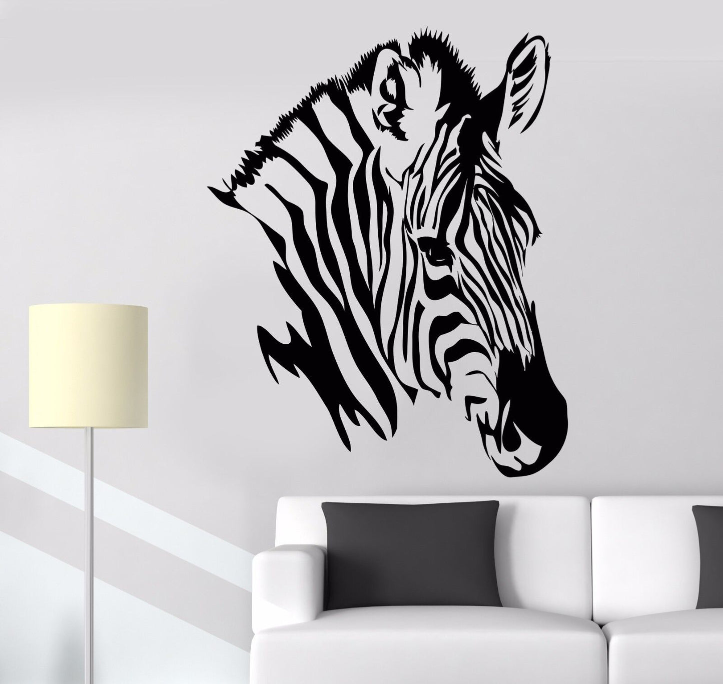 Vinyl Decal Wall Zebra Head African Animals Zoo Stickers (1087ig)