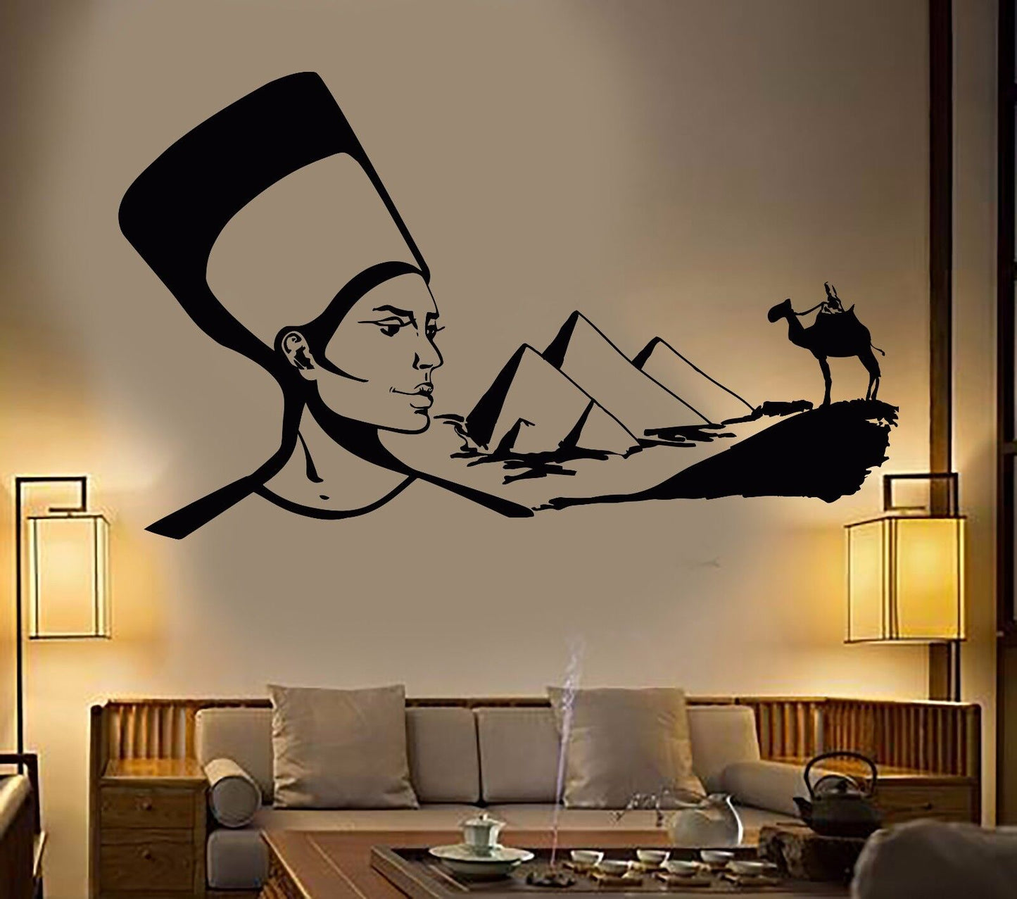 Vinyl Wall Decal Egypt Bedouin Desert Camel Cleopatra Queen Stickers (1114ig)