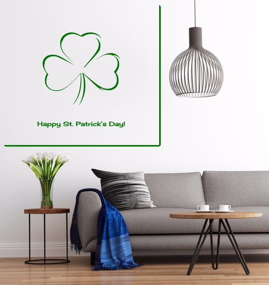 Vinyl-Wandaufkleber mit Briefmarken zum St. Patrick's Day-Hintergrund (n675)